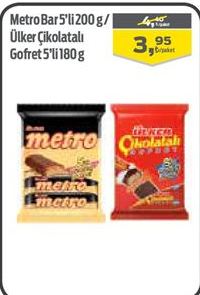 Metro Bar 5li Ülker Çikolatalı Gofret