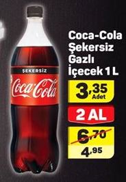 Coca Cola Şekersiz Gazlı İçecek 1L