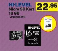 Hi Level Micro SD Kart 16 GB
