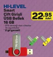 Hi Level Smart Çift Girişli USB Bellek 16 GB