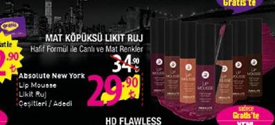 Absolute New York Lip Mousse Likit Ruj